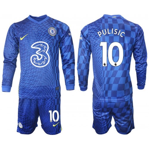 Chelsea Pulisic 10 Fodboldtrøjer Børn Hjemmebanesæt 2021/22 Langærmet Chelsea Pulisic 10 Fodboldtrøjer Børn Hjemmebanesæt 2021/22 Langærmet